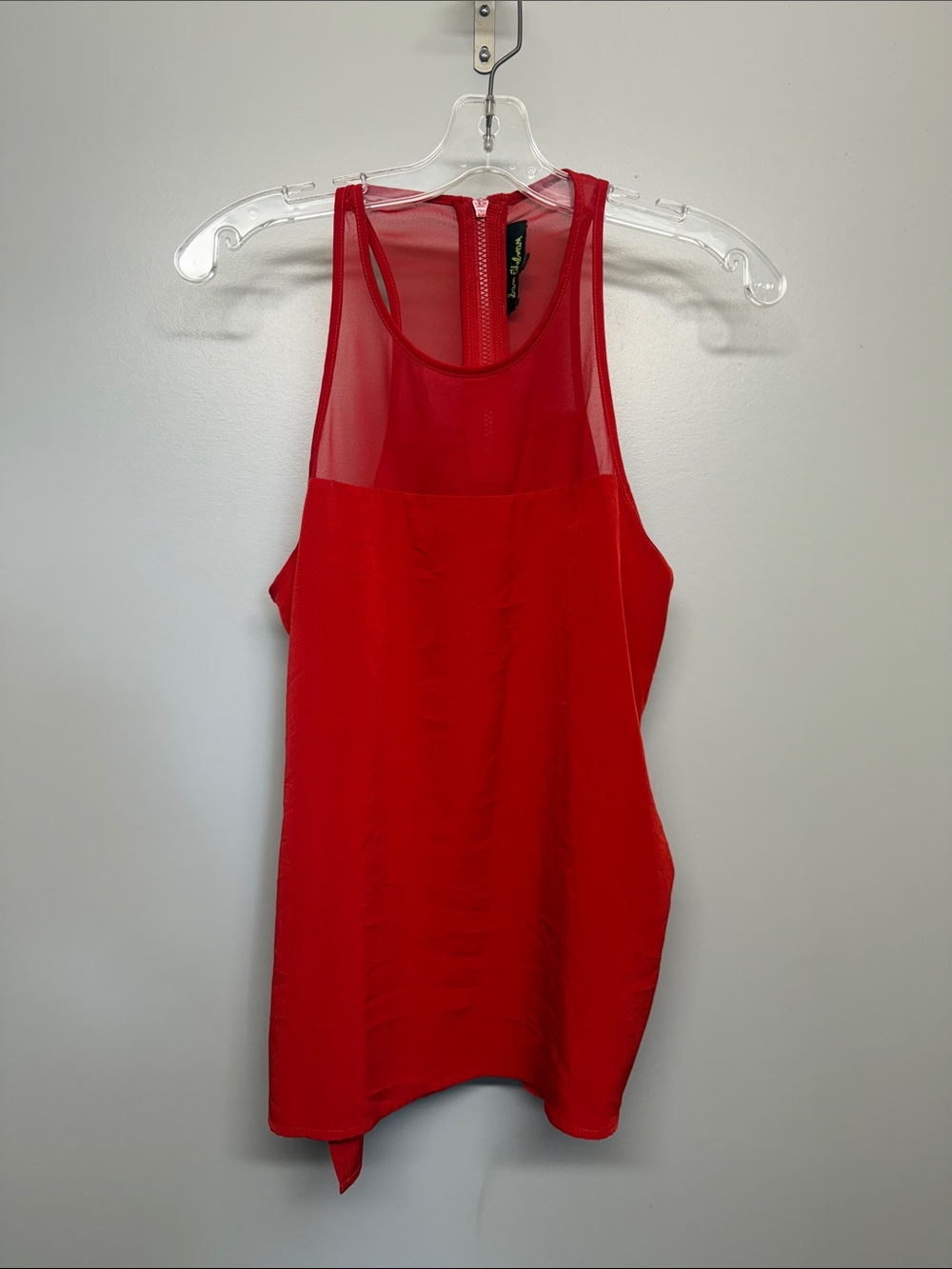Sam Edelman Red Sheer Yoke Flowy Tank Top